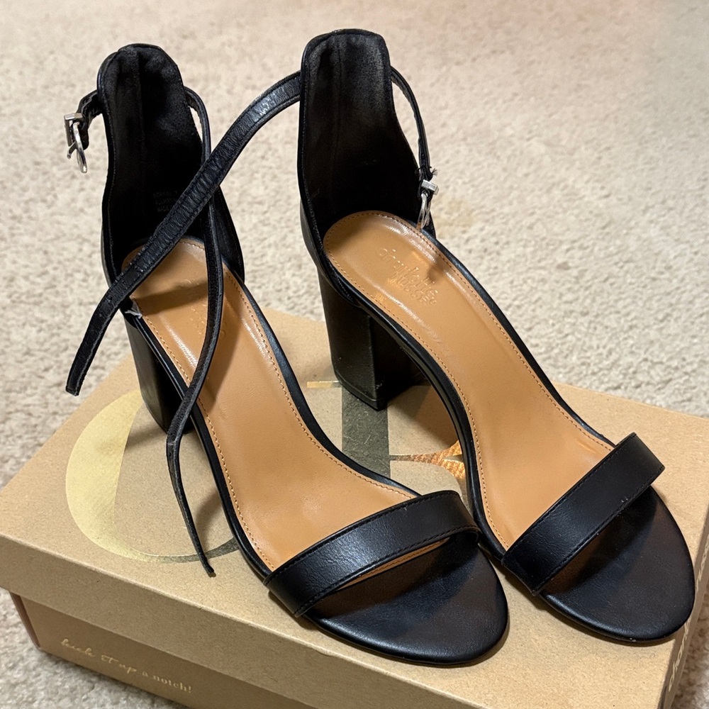 Charlotte Russe Black Strappy Heels